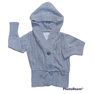 5/$25 Cherokee Girls Light Gray Hooded Sweater Size 24 Months